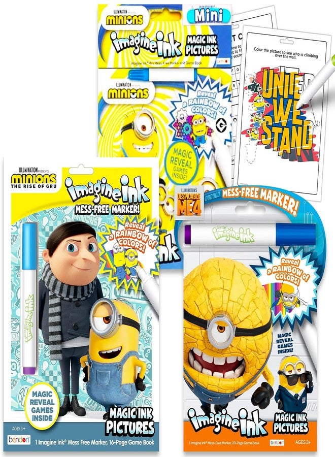 مينيونز مجموعة تلوين Minions Imagine Ink المميزة - تتضمن 3 كتب تلوين من فيلم Despicable Me Imagine Ink خالية من الفوضى للأطفال | هدايا وأنشطة حفلات Despicable Me - Image 1
